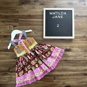 NEW Matilda Jane Make Believe Spinning With Joy Knot Dress Sleeveless Orange 2